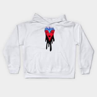 heart on fire Kids Hoodie